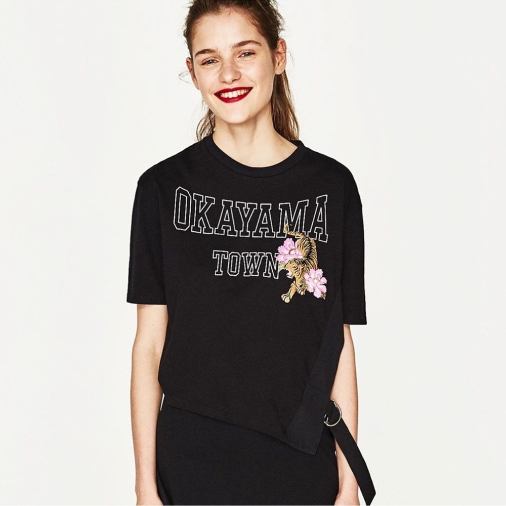 Zara Okayama Town Tiger Crop T-Shirt